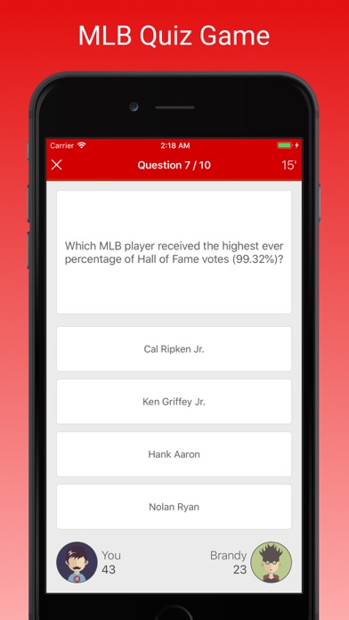 Zrzuty ekranu MLB Fan Quiz