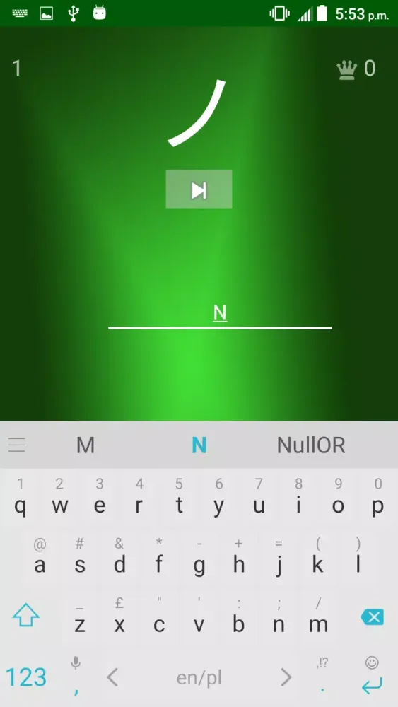 Tangkapan layar Katakana Quiz