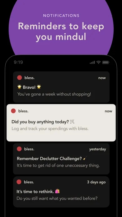 Screenshot di bless. minimal shopping habits
