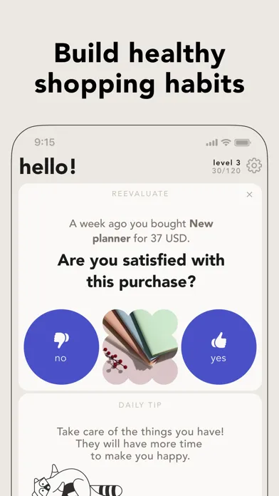 Screenshot di bless. minimal shopping habits