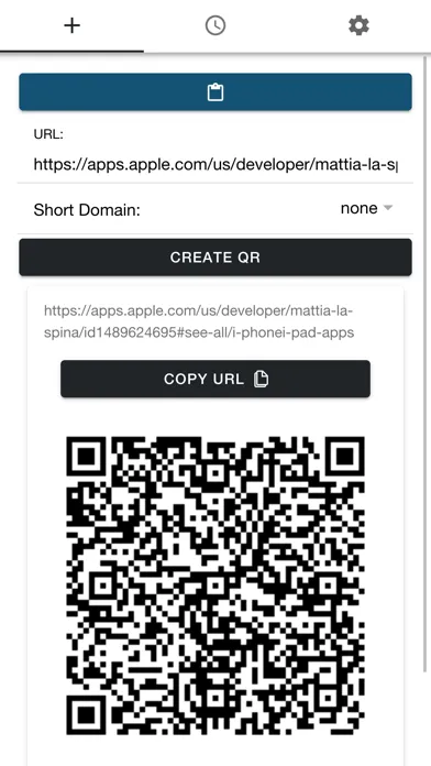 Captures d'écran de URL to QR Code