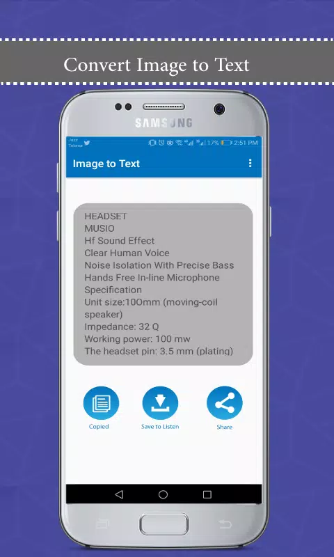 Image to Text to Speech ML OCR Screenshots