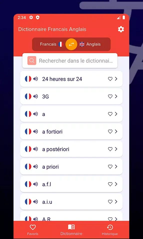 Dictionnaire Francais Anglais Screenshots