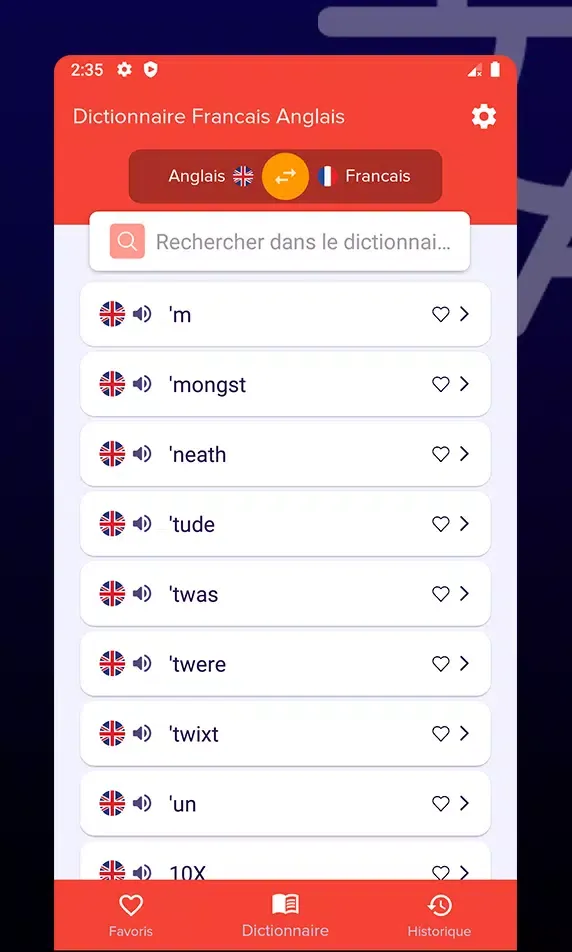 Dictionnaire Francais Anglais Screenshots