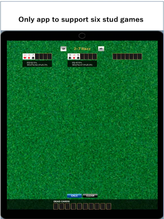 Stud game odds calculator iPad  スクリーンショット