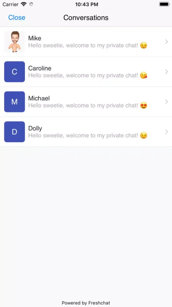 Zrzuty ekranu Private Chat & Shop