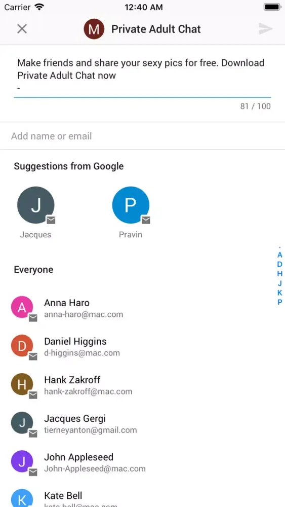 Zrzuty ekranu Private Chat & Shop