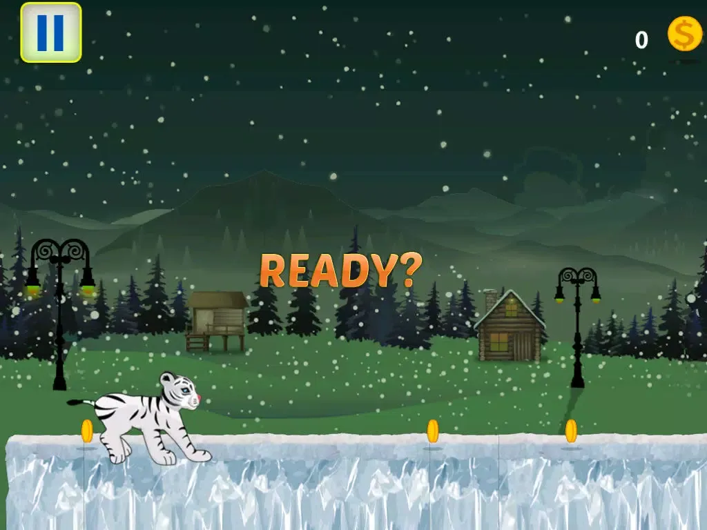 ภาพหน้าจอของ Baby White Tiger Snow Dash iPad 