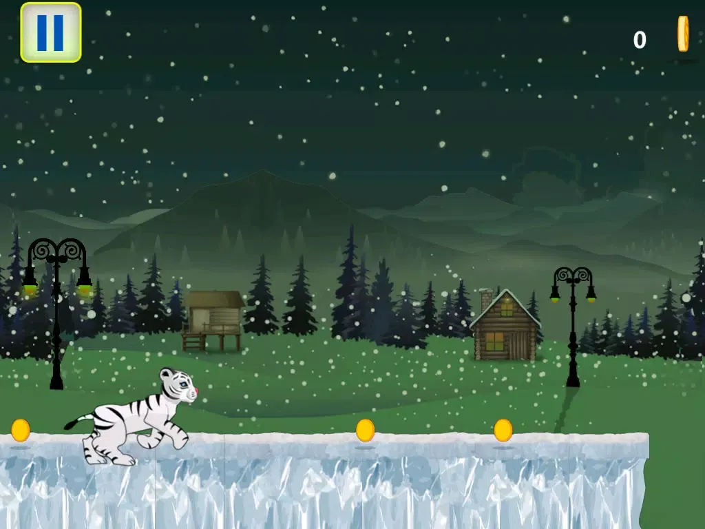ภาพหน้าจอของ Baby White Tiger Snow Dash iPad 