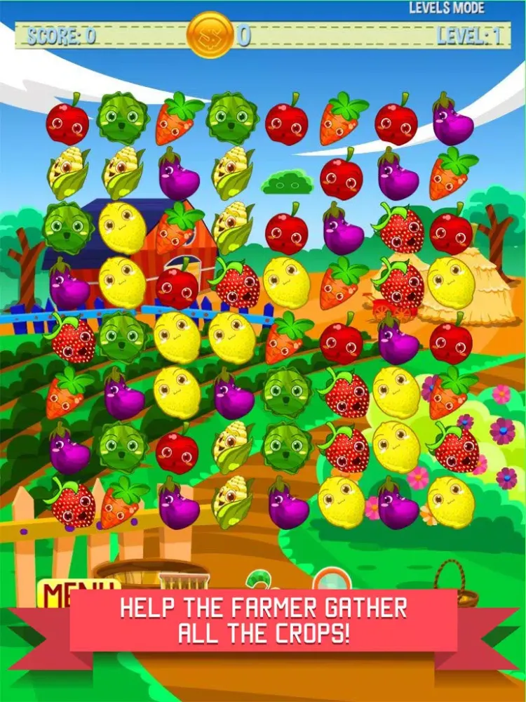 A Farm Barn Fruits and Veggie Harvest - Match and Pop Mania iPad  Ekran Görüntüleri