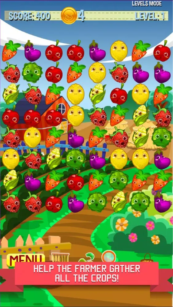 A Farm Barn Fruits and Veggie Harvest - Match and Pop Mania Ekran Görüntüleri
