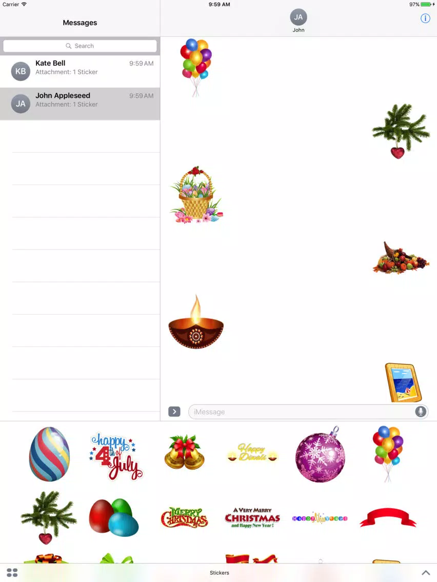 Holidays Pack for iMessage iPad  스크린샷