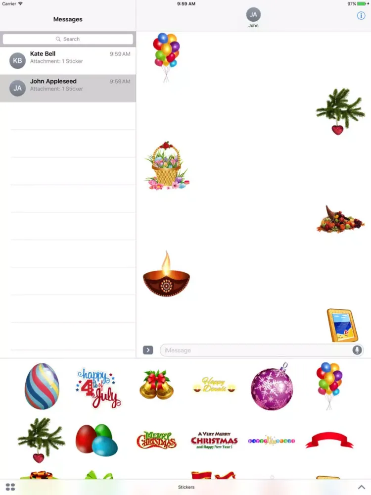 Holidays Pack for iMessage iPad  Screenshots