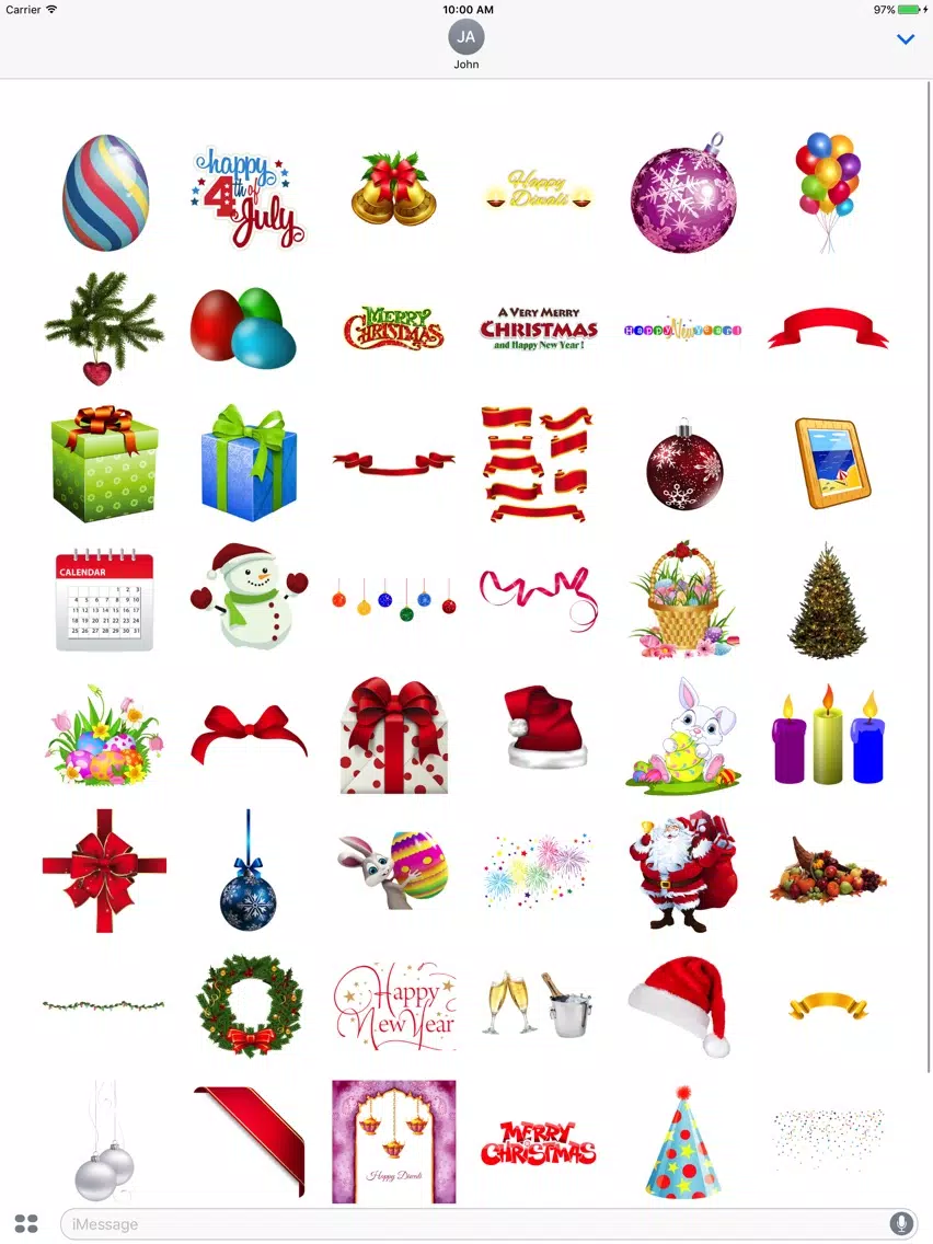 Holidays Pack for iMessage iPad  스크린샷