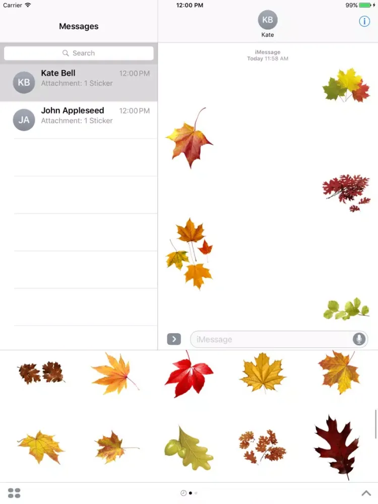 Autumn Leaves Stickers iPad  سکرین شاٹس