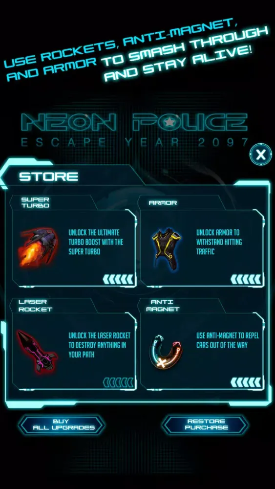 Скриншоты A Neon Police Escape Chase Future Sprint Smash Battle Pro Version HD