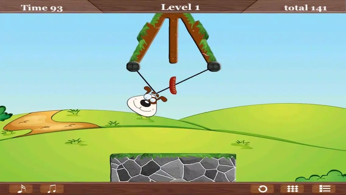Capturas de tela do Rope and Sausage Challenge- Feed the Hungry Baby Puppy