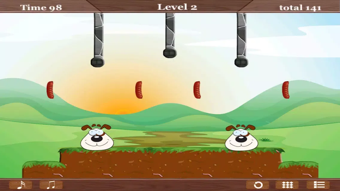 Capturas de tela do Rope and Sausage Challenge- Feed the Hungry Baby Puppy