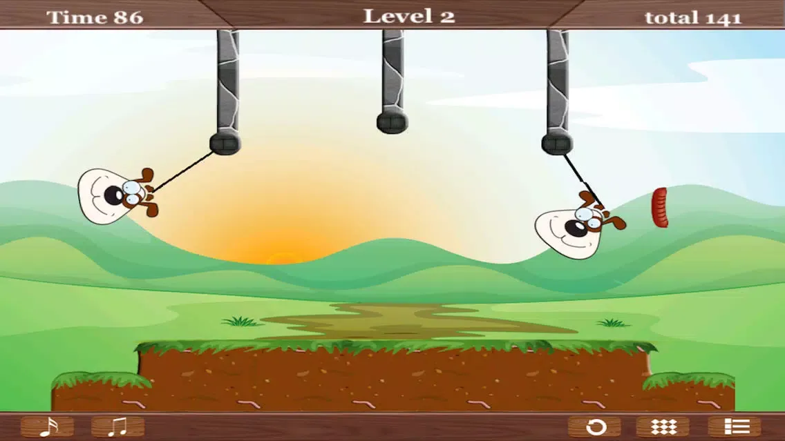 Capturas de tela do Rope and Sausage Challenge- Feed the Hungry Baby Puppy