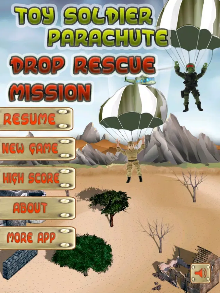 A Toy Soldier Parachute Drop Rescue Mission iPad  스크린샷