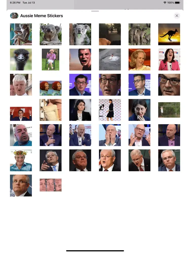 Capturas de pantalla de Aussie Meme Stickers iPad 