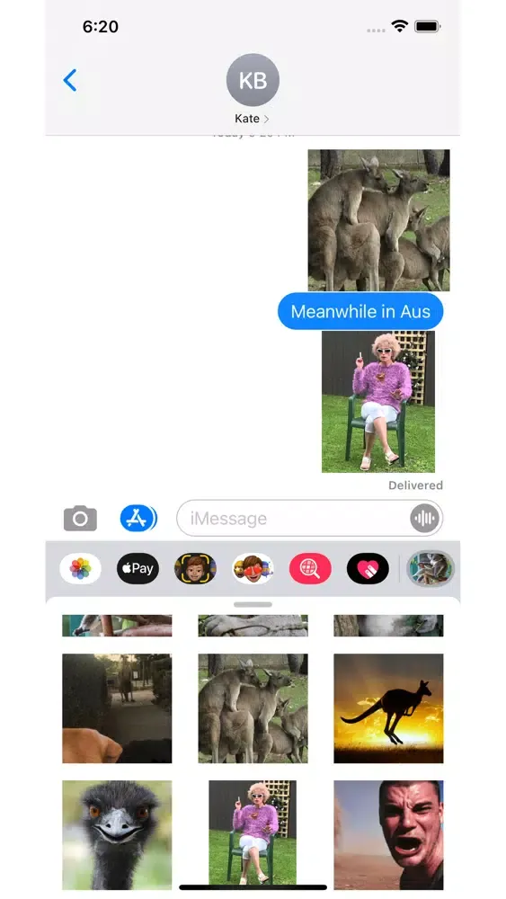 Capturas de pantalla de Aussie Meme Stickers