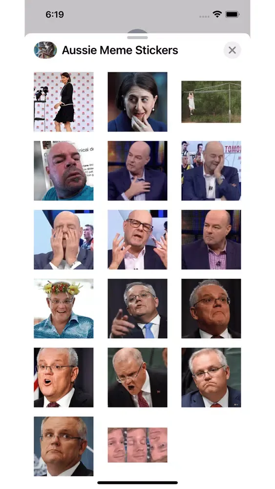 Capturas de pantalla de Aussie Meme Stickers