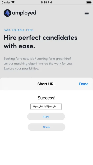 Screenshot di Short URL extension for Safari