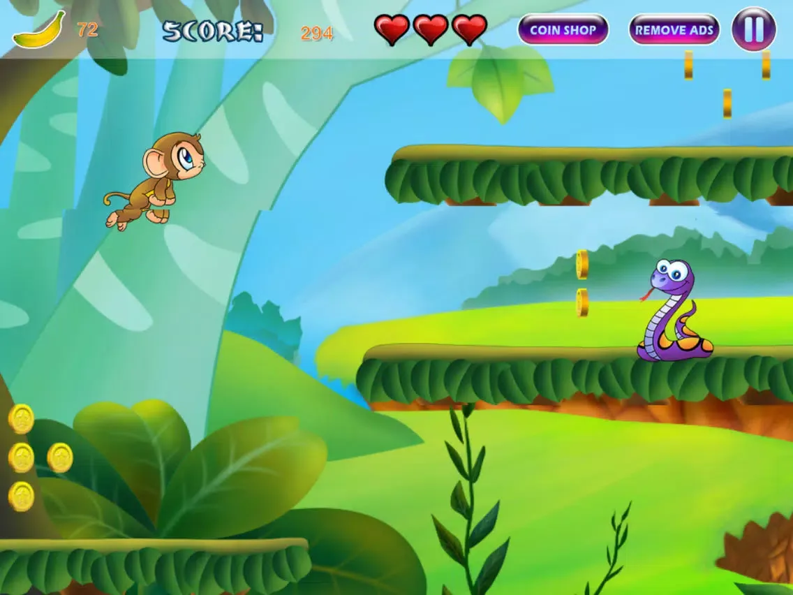 Brave Baby Monkey - Jungle Jump and Run Adventure iPad  स्क्रीनशॉट