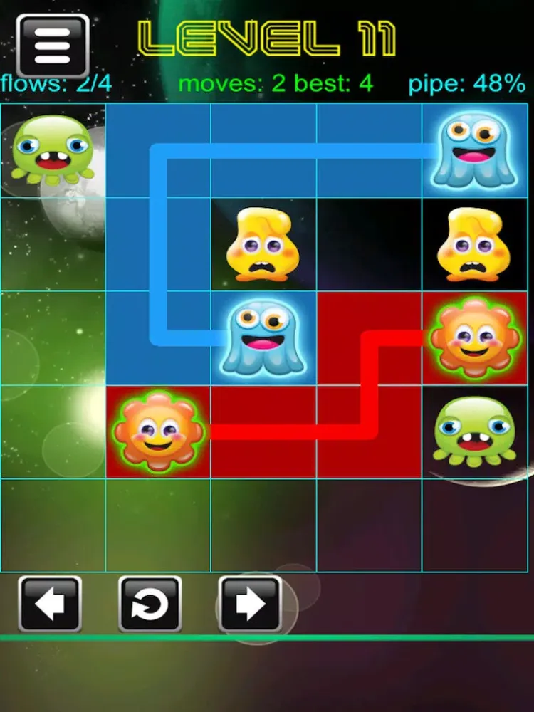 Capturas de tela do Baby Monster Glow Space Link! - Neon Bridge Matching Puzzle iPad 
