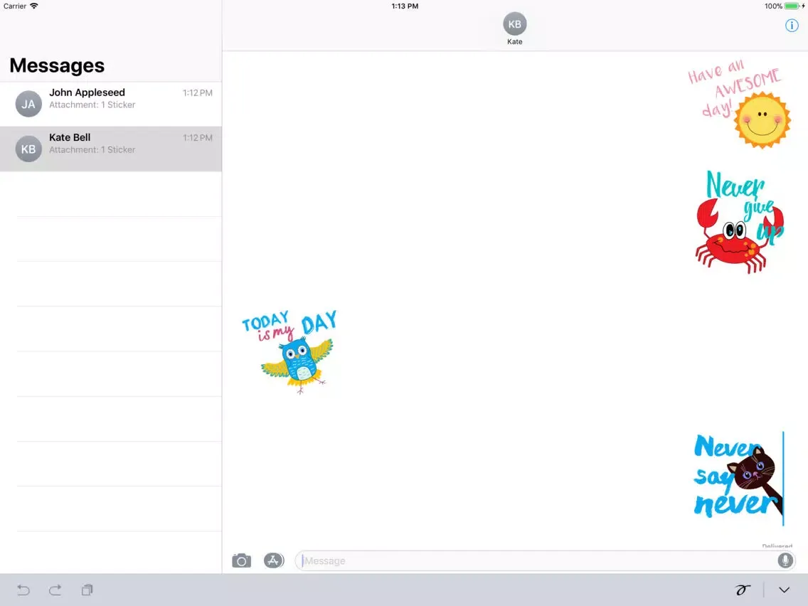 Captures d'écran de Happy stickers and quotes iPad 