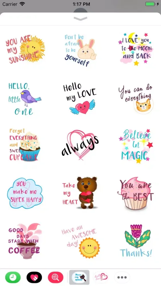 Captures d'écran de Happy stickers and quotes