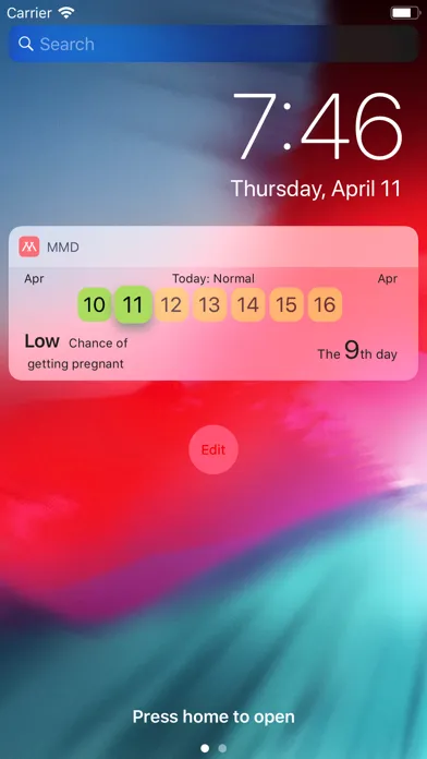 MMD Period Tracker Calendar Screenshots