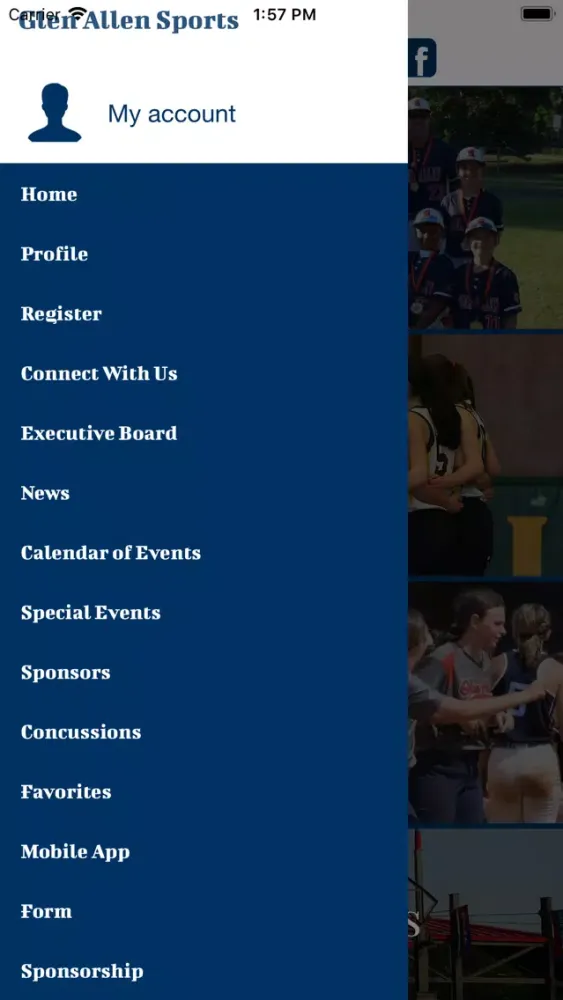 Capturas de tela do Glen Allen Sports