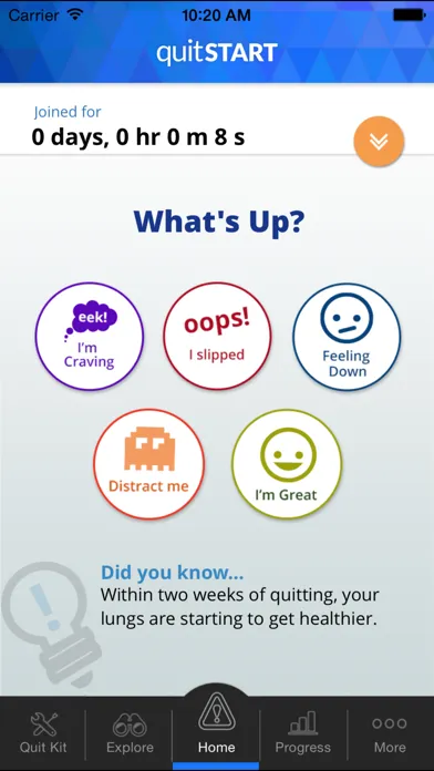 Capturas de tela do quitSTART - Quit Smoking