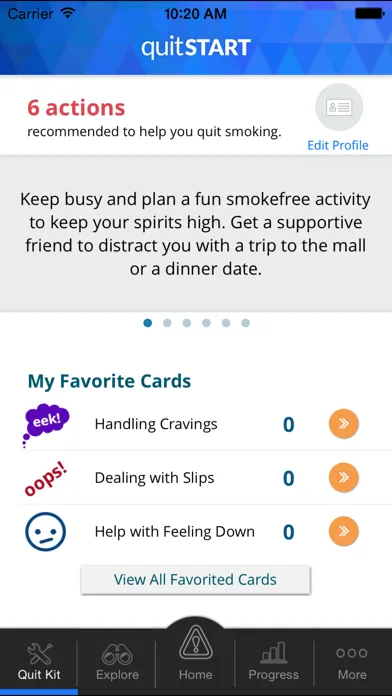 Capturas de tela do quitSTART - Quit Smoking