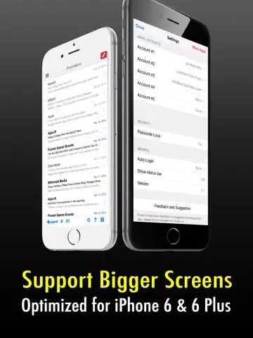 Capturas de tela do Safe Mail for Gmail Free : secure and easy email mobile app with Touch ID to access multiple Gmail and Google Apps inbox accounts iPad