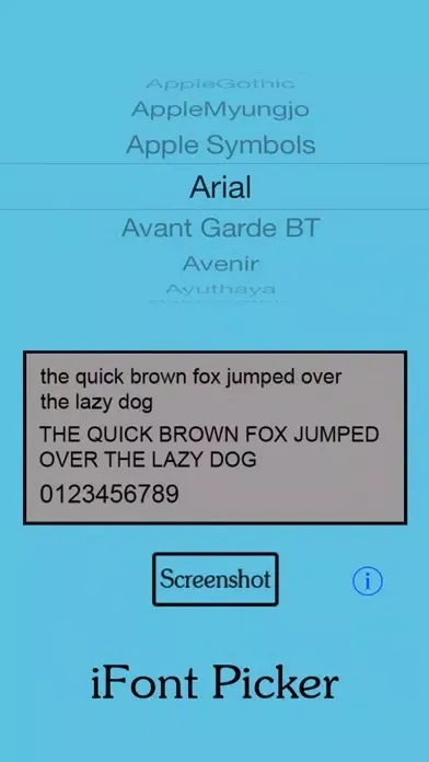 ภาพหน้าจอของ iFontPicker