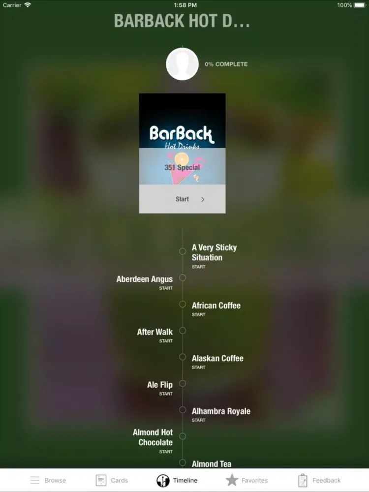 Tangkapan layar BarBack Hot Drinks iPad 