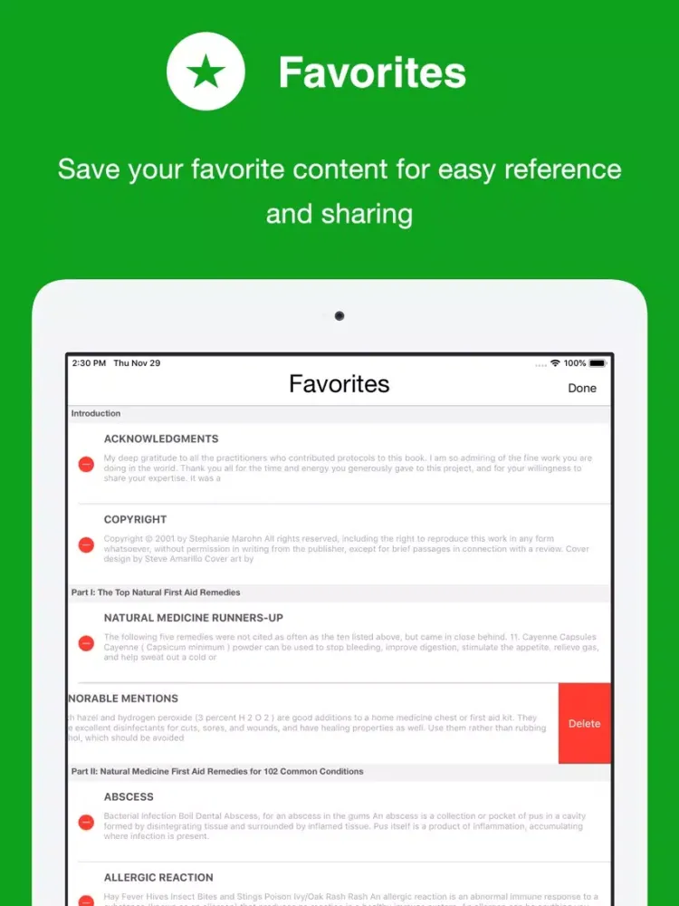 Natural Medicines First Aid iPad  سکرین شاٹس