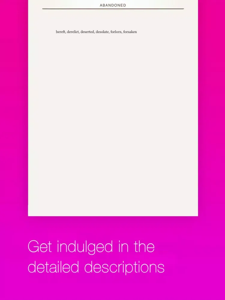 Ảnh chụp màn hình của Roget's Unabridged Thesaurus iPad 
