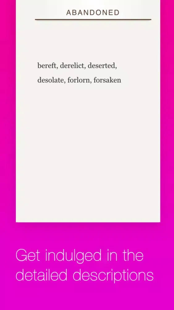 Ảnh chụp màn hình của Roget's Unabridged Thesaurus