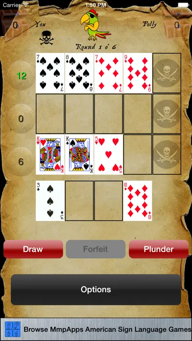 Capturas de tela do Pirate Cribbage