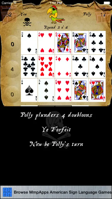 Capturas de tela do Pirate Cribbage
