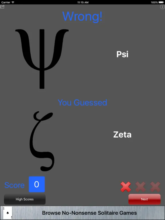 3Strike Greek Alphabet iPad  Screenshots