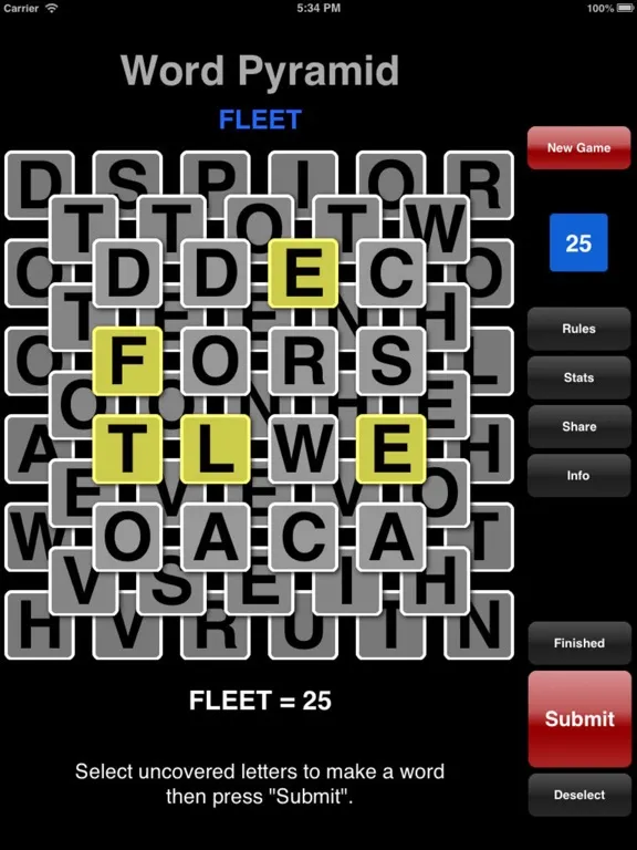 Capturas de pantalla de Word Pyramid - Piled Tiles iPad 