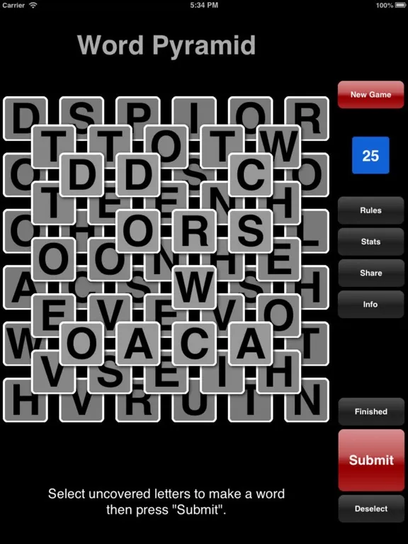 Capturas de pantalla de Word Pyramid - Piled Tiles iPad 