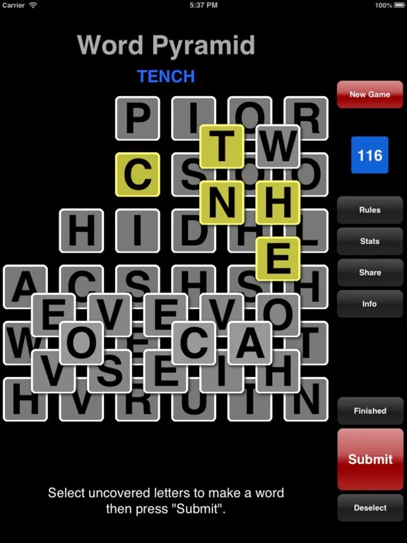 Capturas de pantalla de Word Pyramid - Piled Tiles iPad 