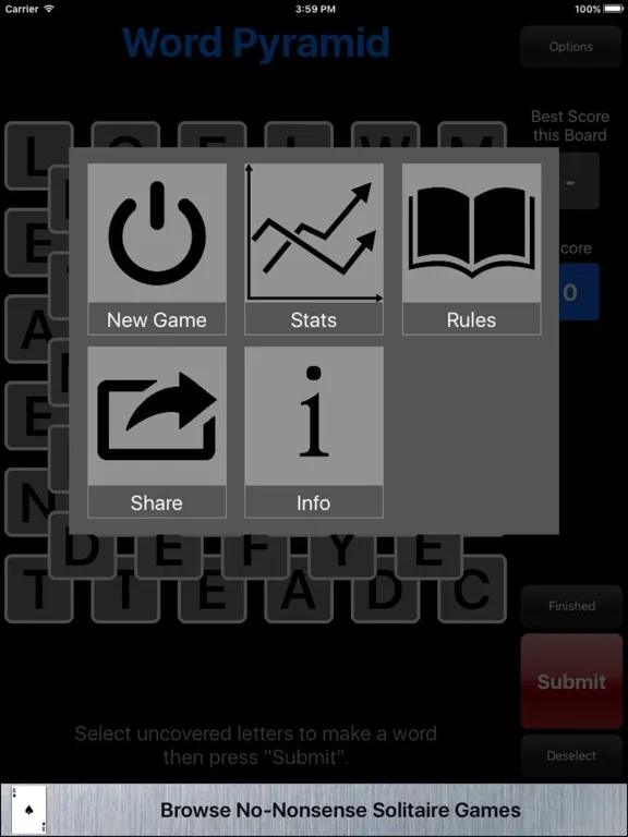 Capturas de pantalla de Word Pyramid - Piled Tiles iPad 