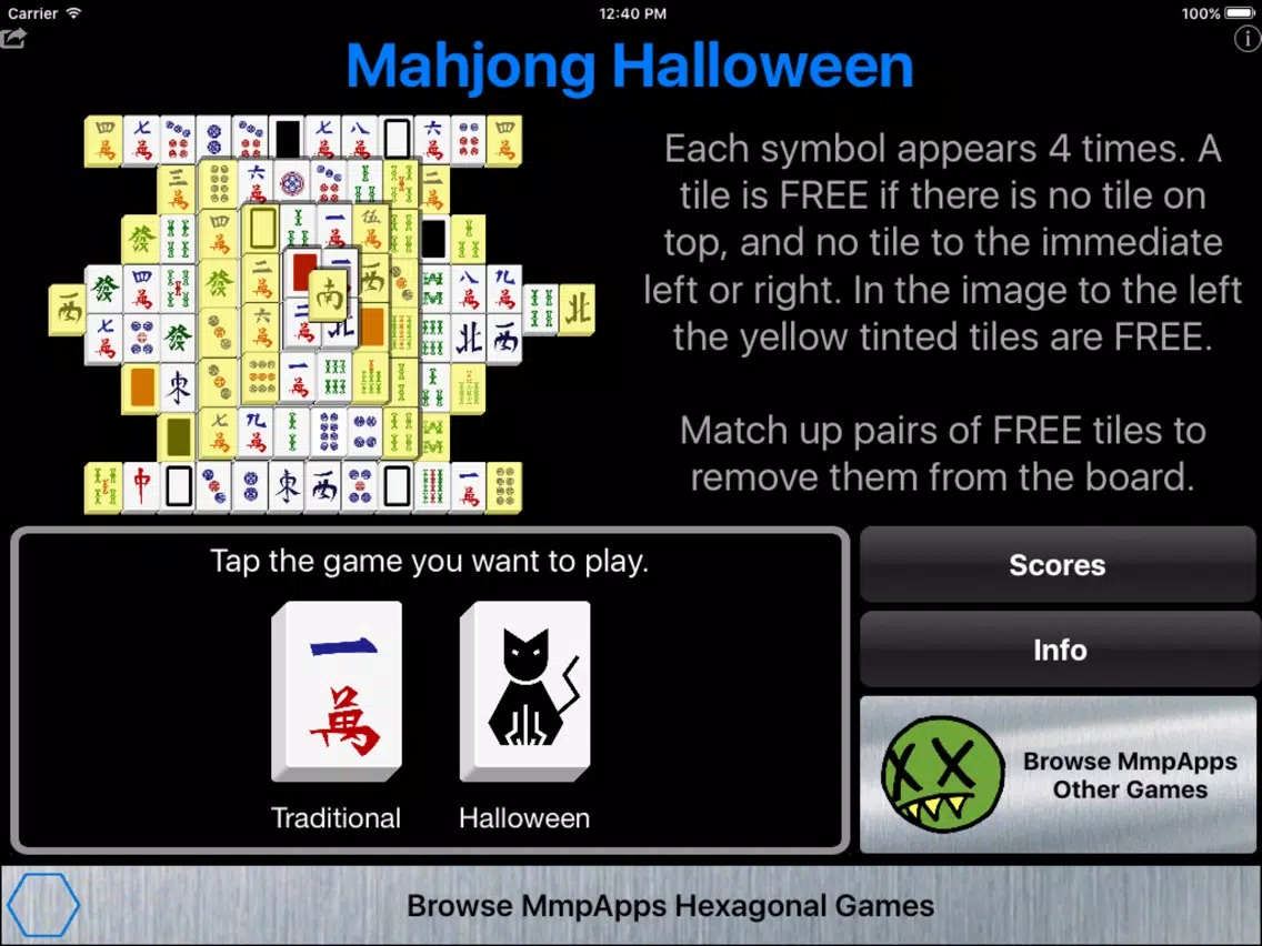Mahjong Halloween - A Tile Matching Game iPad 应用截图